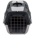 Cage de transport animaux de compagnie gris noir 55x36x35 cm pp