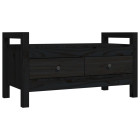 Banc d'entrée noir 80x40x43 cm bois de pin massif