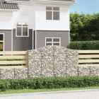 Paniers à gabions arqués 11 pcs 200x30x140/160 cm fer galvanisé