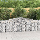 Paniers à gabions arqués 6 pcs 400x30x100/120 cm fer galvanisé