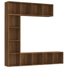 Ensemble bibliothèque/meuble tv 3 pcs chêne marron 180x30x180cm