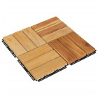 Tuiles de terrasse 30 pcs 30x30 cm bois massif teck