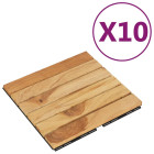 Tuiles de terrasse 10 pcs 30x30 cm bois massif teck vertical