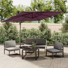 Parasol cantilever à double toit bordeaux rouge 400x300 cm