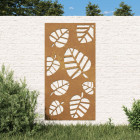 Décoration murale jardin 105x55 cm acier corten design feuille