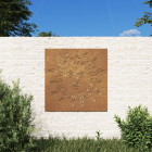 Décoration murale jardin 55x55 cm acier corten design du soleil