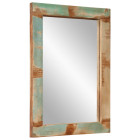 Miroir 70x50 cm bois massif de récupération et verre