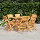 Ensemble à manger de jardin 7 pcs bois de teck solide