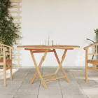 Table pliable de jardin ø 120x75 cm bois massif de teck