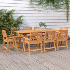 Table de jardin 200x90x75 cm bois d'acacia solide