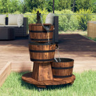 Fontaine à eau sur roues pompe 55x55x80 cm bois de sapin massif
