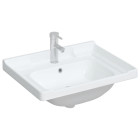 Évier de salle de bain blanc 61x48x23cm rectangulaire céramique