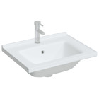 Évier salle de bain blanc 61x48x19,5 cm rectangulaire céramique