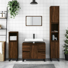 Armoire salle de bain chêne marron 80x33x60cm bois d'ingénierie
