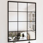 Miroirs muraux 2 pcs noir 80x60 cm industriel métal
