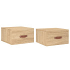 Tables de chevet murales 2 pcs chêne sonoma 35x35x20 cm