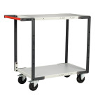 Servante montée 2 plateaux mélaminé 850 x 500 mm roues CC 250 kg - 886721112