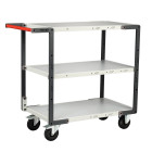 Servante montée 3 plateaux mélaminé 850 x 500 mm roues CC 250 kg - 886721114