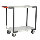 Servante montée 2 plateaux mélaminé 850 x 500 mm roues TPE 250 kg - 886721122
