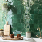 Véritable zellige marocain - vert menthe 10x10 cm (au m²)