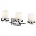 Applique hendrick, chrome poli, verre opale, 3 led