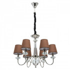 Suspension chromée elegance 6 ampoules 145 cm