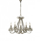 Chandelier oksana, nickel poli, pendeloques cristal, 5 éclairages Chandelier oksana, nickel poli, pendeloques cristal, 5 éclairages