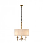 Suspension stanford, laiton antique, abat-jour beige