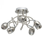 Plafonnier argenté techno 5 ampoules 21 cm