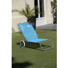 Chaise de plage avec roulettes - o'beach - dimensions : 124 x 64 x 82 cm