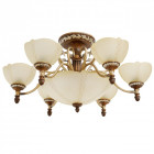 Plafonnier marron country 9 ampoules 45 cm