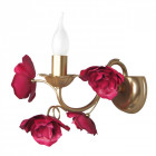 Applique murale rouge flora 1 ampoule 29 cm
