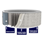 Spa gonflable décor rattan - 4 personnes - gonflage en 5 minutes