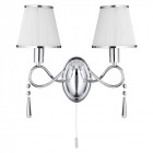 Applique simplicity, en chrome et verre avec 2 abat-jour blancs
