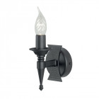 Applique saxon, fer forgé noir, 1 ampoule