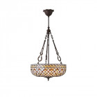 Suspension 3 ampoules mille feux, verre et métal Suspension 3 ampoules mille feux, verre et métal