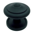 Bouton 47 BOUVET fixe sur rosace pleine - Fer cémenté noir - 8127