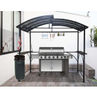 Carport barbecue autoportant a double toit finition epoxy gris anthracite, altcar2415ac