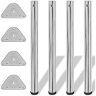 Jeu de 4 pieds MANART Ø 60 mm H.870 mm Chromé - 23R/CHR