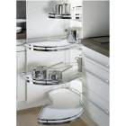 Kit 2 plateaux LEMANS II classic HETTICH - blanc chrome brillant - droite - antigliss - porte de 600 mm - 9136172