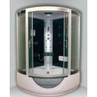 Cabine bain-douche 1/4 de cercle porte coulissante transparente hydromassante 136x136 cm fonction pédiluve faro