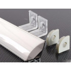 Profilé angulaire aluminium 1m couvercle blanc opaque