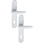 Ensemble de porte plaque large atlanta hoppe blanc 9016 - clé i - entr.92 c8 ép.68/77 - 282416