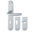 Ensemble de porte sur plaque New york Clé L aspect inox F9 - 1810/300M - entr.195mm - 3279449
