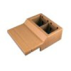Boîtier 2 Appareillages 45x45 mm pour Plinthes Electriques PVC hêtre 20x70 mm