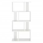 Bibliothèque pour salon meuble de rangement étagères mdf mélaminé 130 cm blanc
