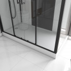 Cabine de douche rectangle 170x90x215cm - blanche avec profilé noir mat à receveur haut - infinity high Aurlane - CAB178