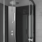 Cabine de douche 1/4 de cercle 85x85x225 cm - profilés et fonds noirs - Nebula Aurlane - CAB117