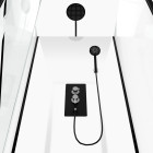 Cabine de douche carrée extra blanc et profilé noir mat - Lunar square 80 - Dimensions au choix