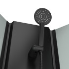 Cabine de douche 1/4 de cercle 85x85x200 cm - portes coulissantes - fonds blancs & profilés noir mat Aurlane - CAB270